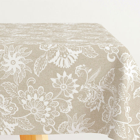 Burliuk Nature - textilvaxduk med vackra vita blommor