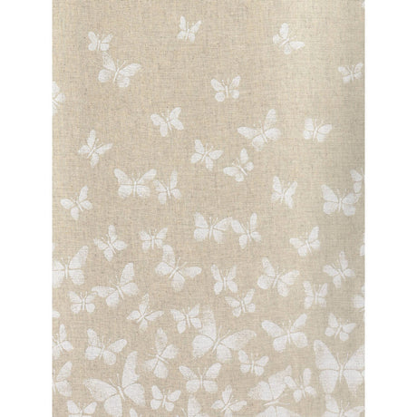Butterfly - Textilvaxduk i linnelook med vita fjärilar