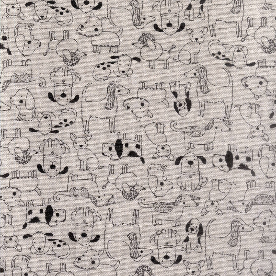 Cani Divertenti e Carini - Textilvaxduk med söta och roliga hundar, närbild