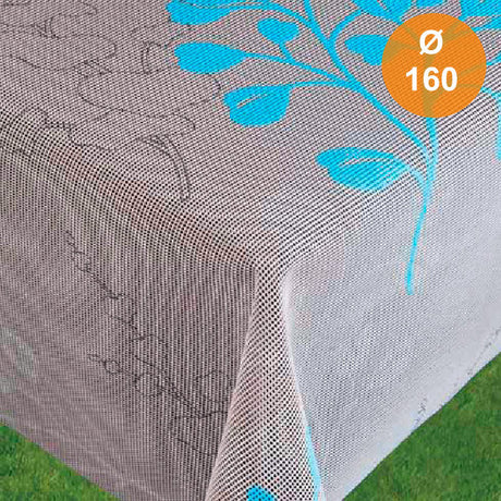 Capri Grå Turkis rund sommarbordsduk Ø 160 cm