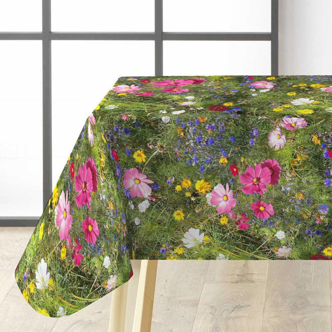 Vilda blommor - Vaxduk med färgglada blommor på bord