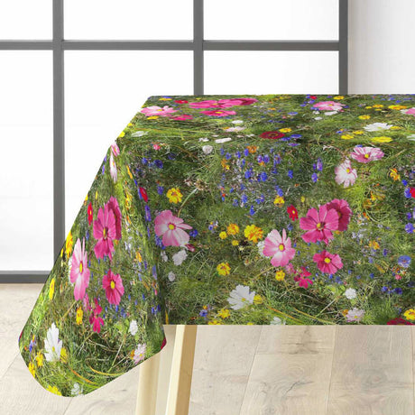 Vilda blommor - Vaxduk med färgglada blommor på bord