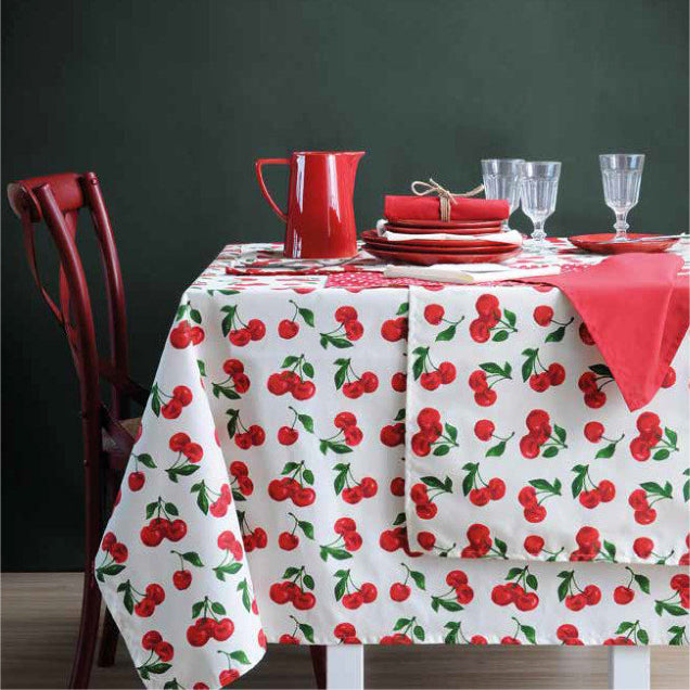 Cherry – Textilvaxduk med körsbär – 155 cm bred