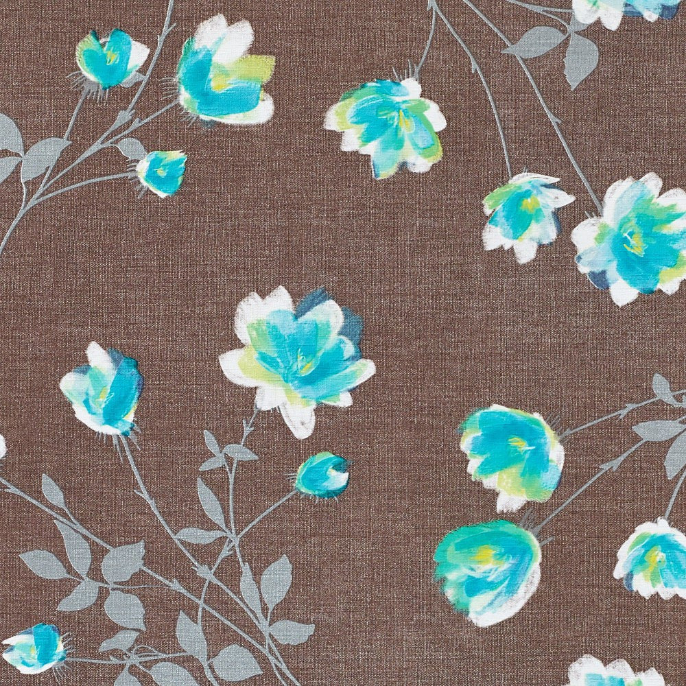 Cheryl Marone, vaxduk med ärtblommor i blått.