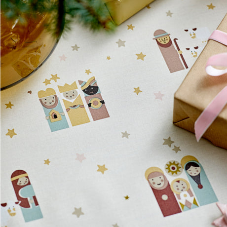 Södahl Julduk - Christmas Night Offwhite, textilvaxduk i 100% bomull med glidskydd