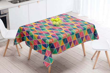 Chulo Multicolor - Textilvaxduk med färgglada trekanter - 155 cm bred