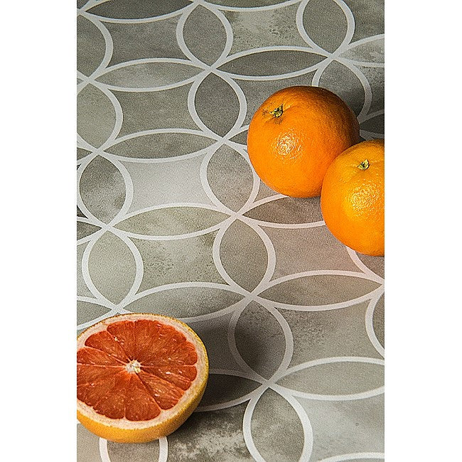 Circle Graphics Grå - Vaxduk med grafiskt cirkelmönster