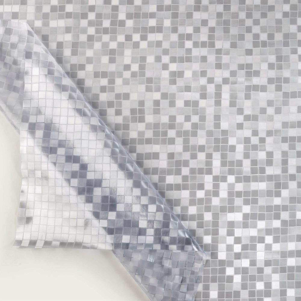 Clear & Frosted rutor, matt och transparent vaxduk med präglade rutor