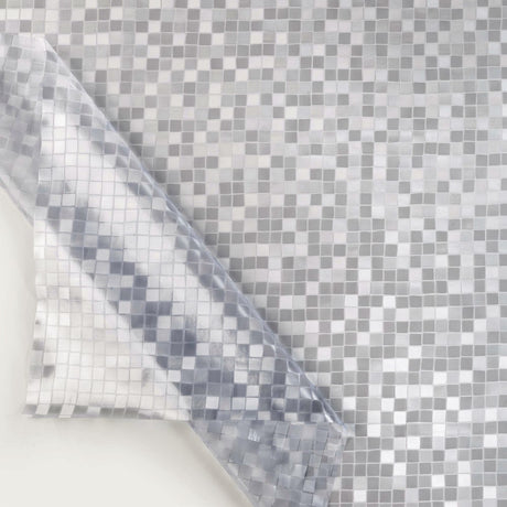 Clear & Frosted rutor, matt och transparent vaxduk med präglade rutor