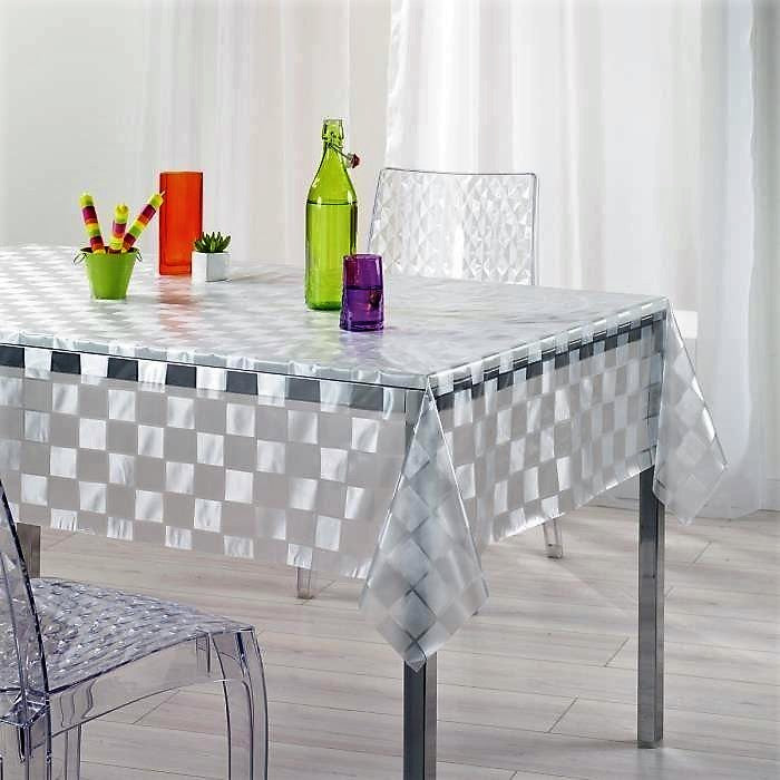 Clear & Frosted Checkers - Klar og mat voksdug med tern