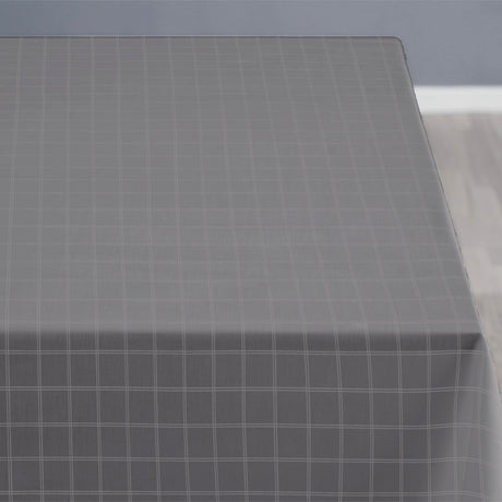 Södahl Clear Grey, klassiskt damastvävd textilvaxduk med glidskydd