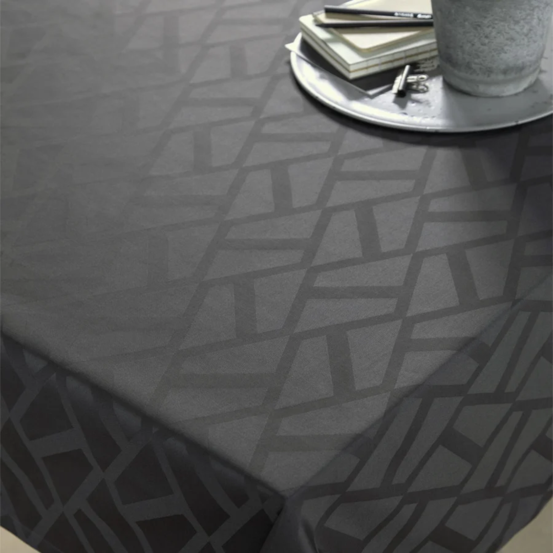 Compliments Ice Damastduk, grå/antracit - 160 x 370 cm