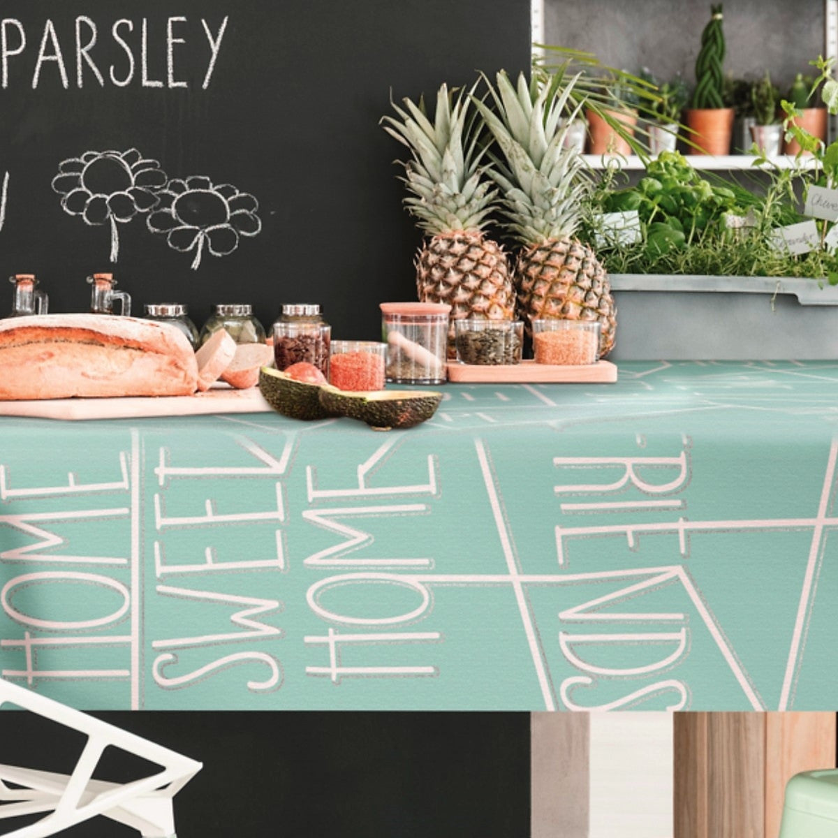 På bordet Credo aqua, vaxduk