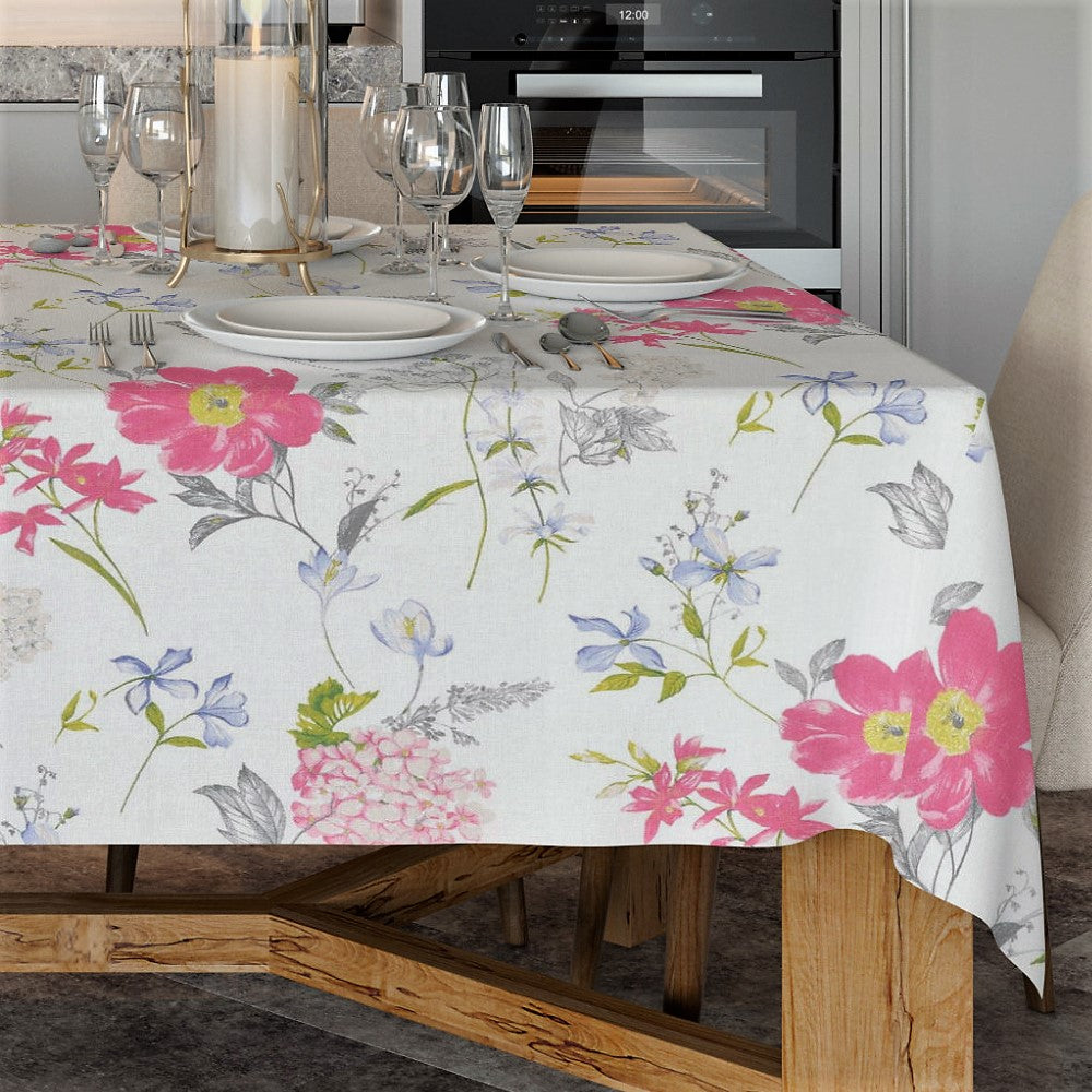 Crocus textilvaxduk med vackra blommor – 100 % linne