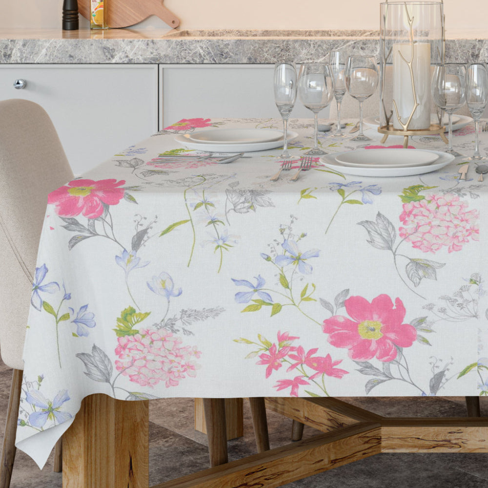 Crocus textilvaxduk med vackra blommor – 100 % linne