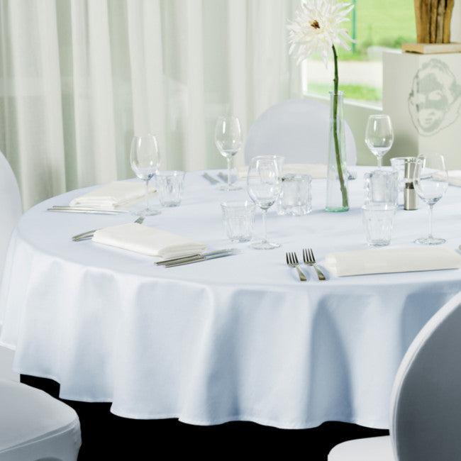 Gastro Ø 240 cm, rund duk 100 % polyester vit
