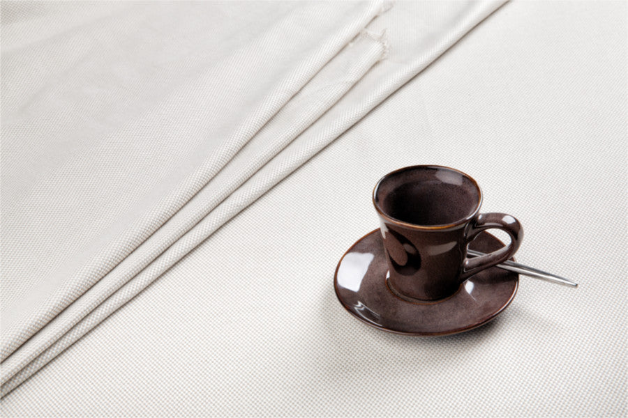 Opal - Linnelook Ø 240 cm, rund damastduk vit