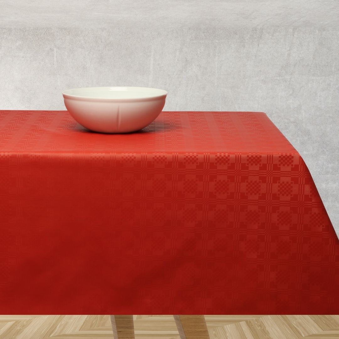 Damast Carre Classic Röd – damastpräglad vaxduk