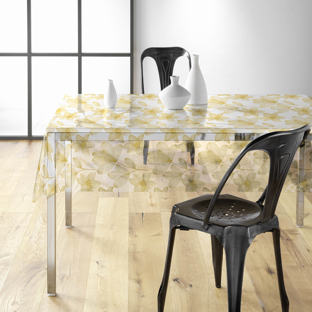 Danela Gold Glitter - Kraftig transparent vaxduk, konturblommor och glittereffekt, miljö