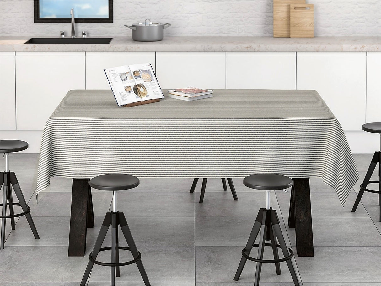 Degas Marino - Vaxduk i retrostil med blå ränder, 180 cm bred