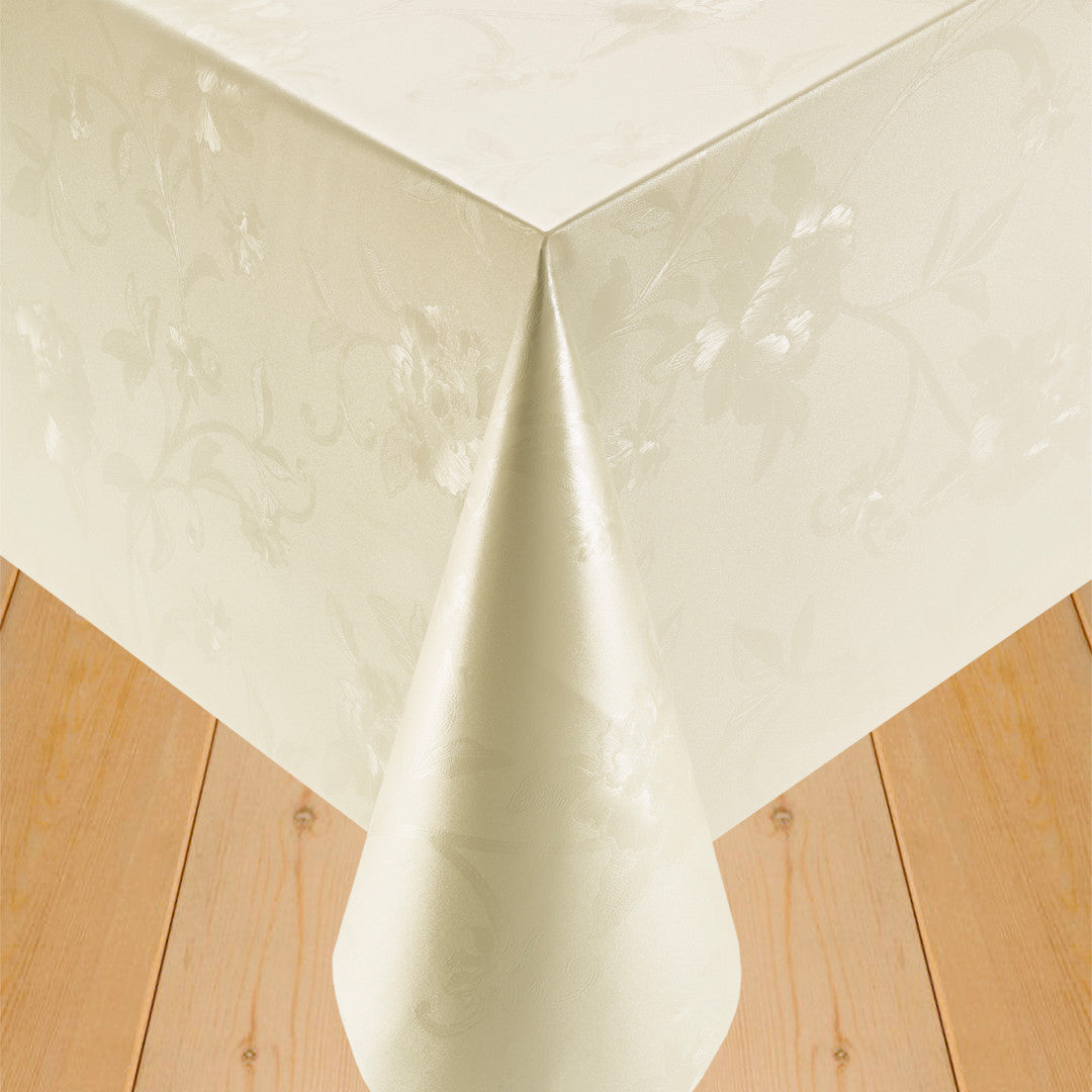 Diamond Damask Flowers Cream - Vaxduk med blommor