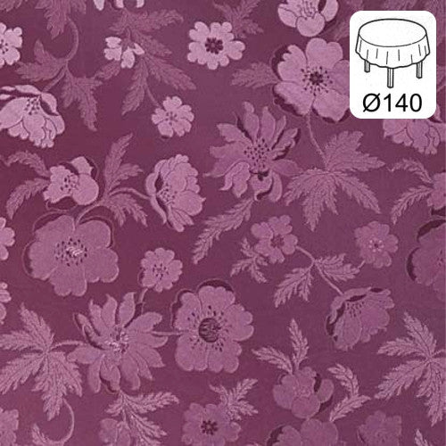 Diamond Aubergine - Rund vaxduk med kantband, Ø 140cm