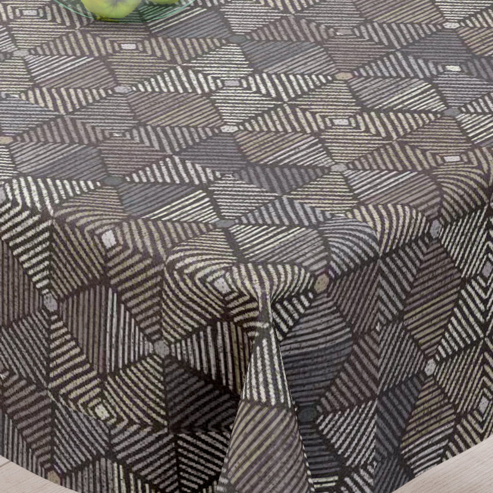 Diego Grå - Textilvaxduk med grafiskt mönster - 155 cm bred
