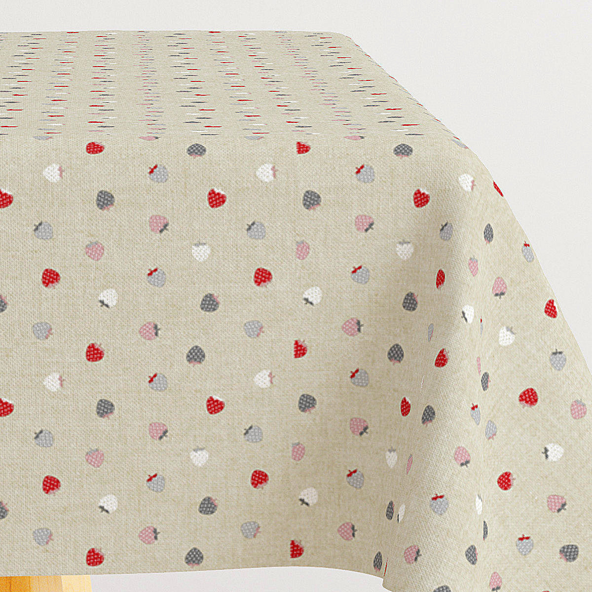 Dix Natur - Textilvaxduk med små söta jordgubbar