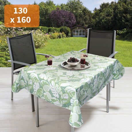 Tropical Leaves Green 130 x 160 cm - Rektangulär sommarduk till trädgårdsbordet