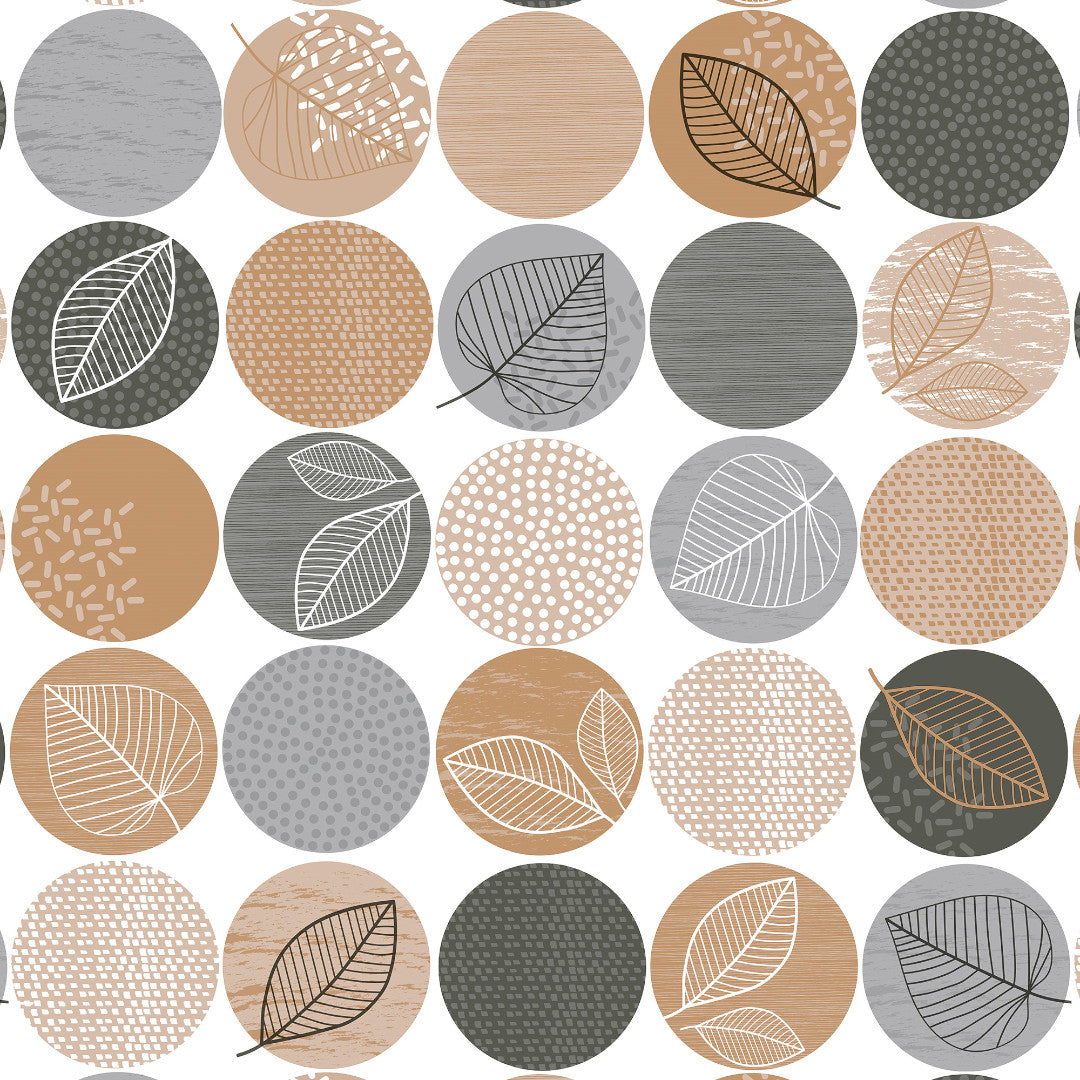 Höst cirklar - vaxduk på bordet i fina höst färger