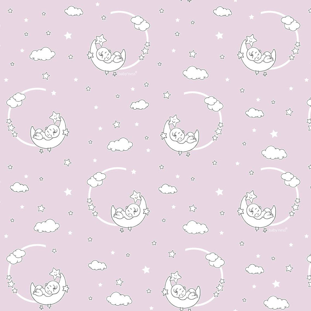 Elefantens vaggvisa rosa - Vaxduk med linnelook