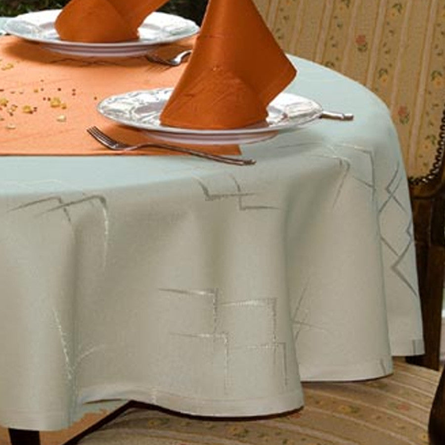 Eleganz Vit Ø 160 cm, rund damastduk