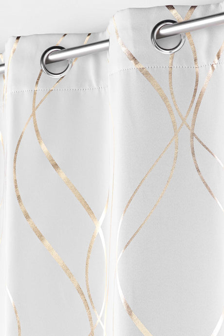Elise Vit/Guld – Mörkläggningsgardin 135 x 240 cm, närbild