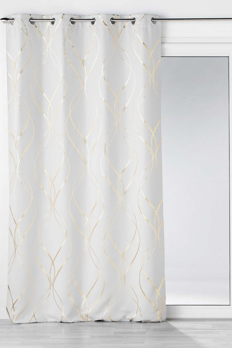 Elise Vit/Guld – Mörkläggningsgardin 135 x 240 cm