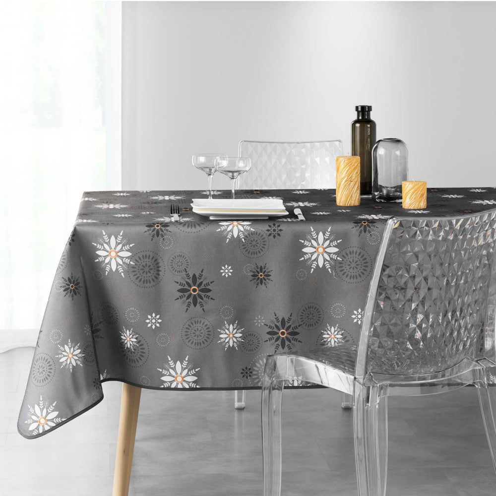 Enchante Antracit - Julduk med fläckskydd, 150 x 300 cm