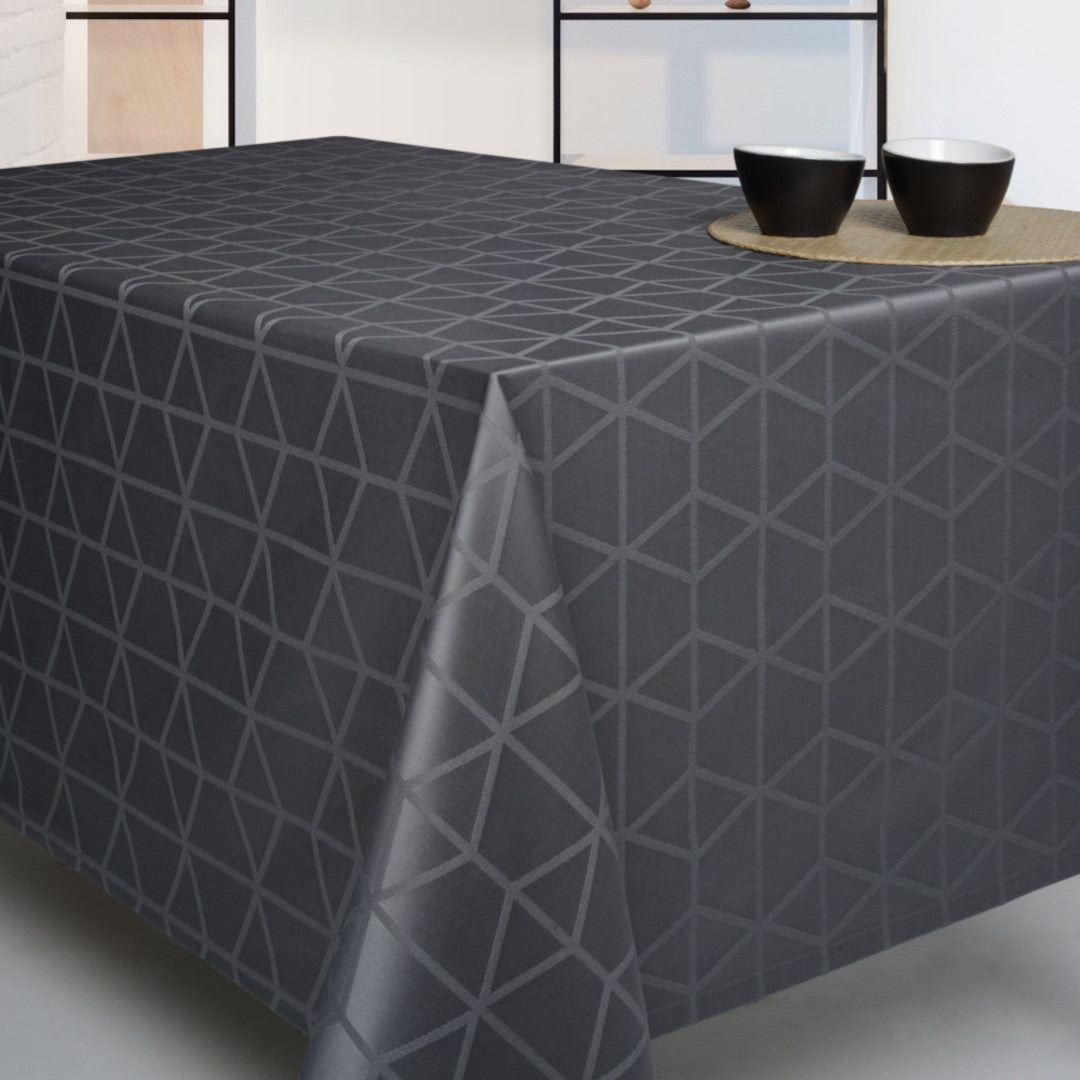 Engholm Pelikan damastduk - Grå 160 x 320 cm, miljö