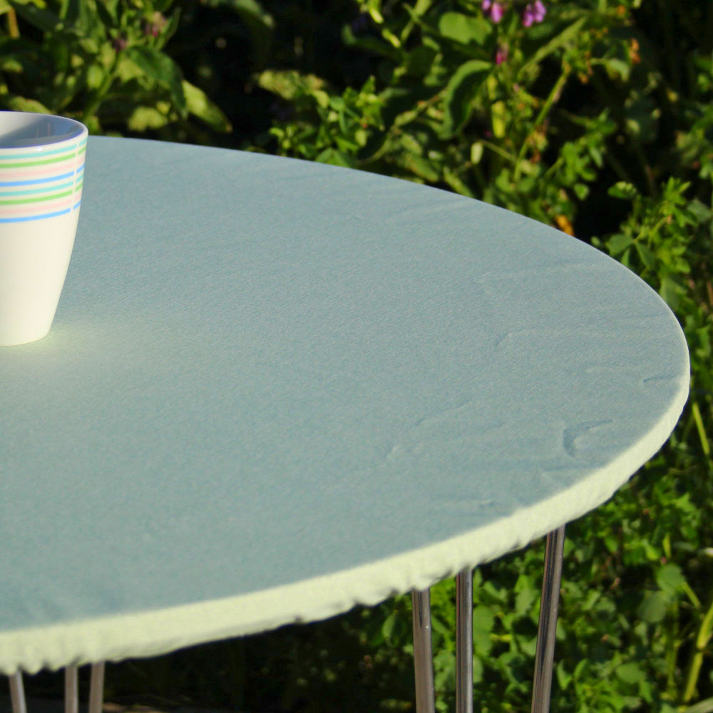 Enfärgad textilvaxduk mint - rund textilvaxduk med resårkant