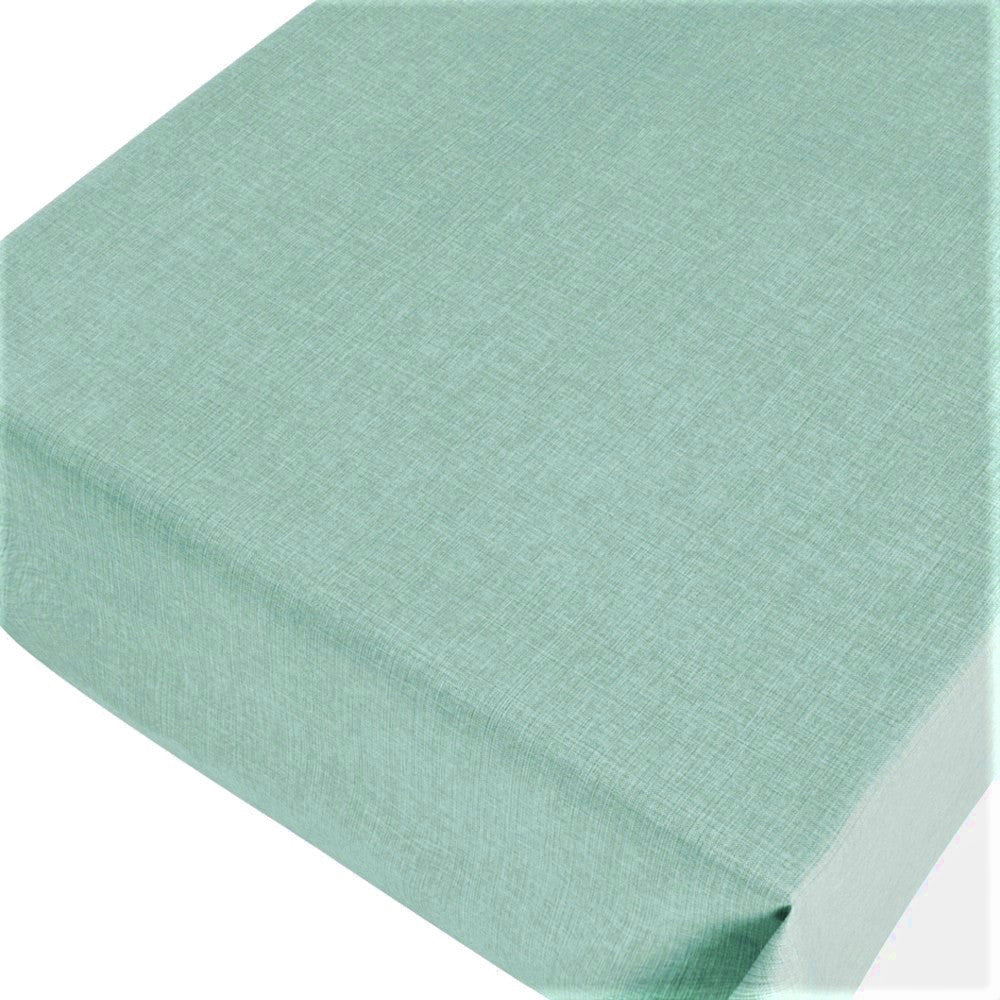 Linen Look Mint Green - enfärgad vaxduk i linnelook med präglad yta