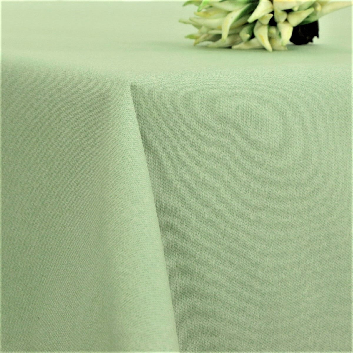 Enfärgad textilvaxduk mint - rund textilvaxduk med resårkant
