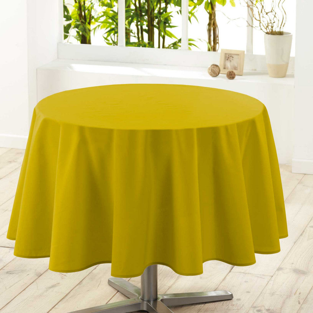 Essentiel enfärgad rund duk med fläckskydd Ø 180 cm - Honey