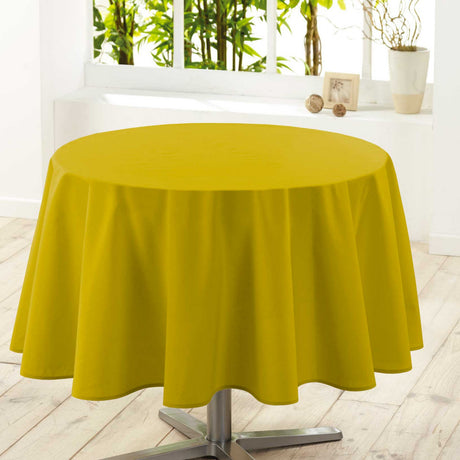 Essentiel enfärgad rund duk med fläckskydd Ø 180 cm - Honey