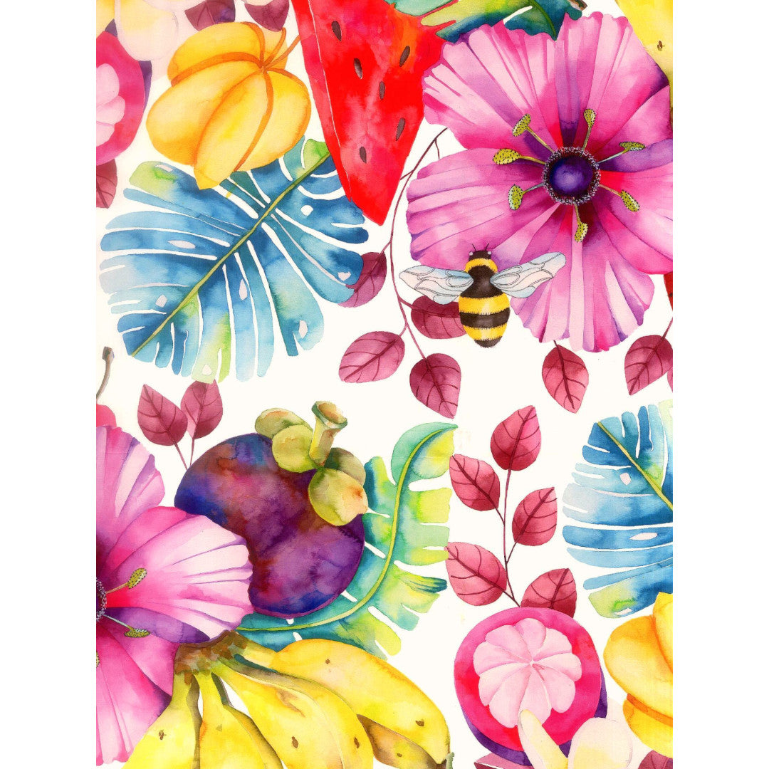 Estate ai Tropici – Textilvaxduk med frukter och blommor