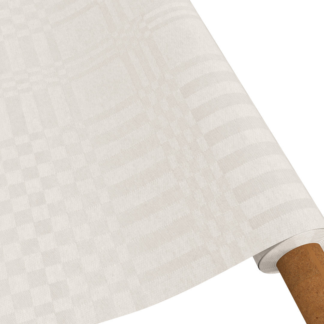 Estratela - Klassisk textilduk i offwhite med elegant rutmönster och glidskydd