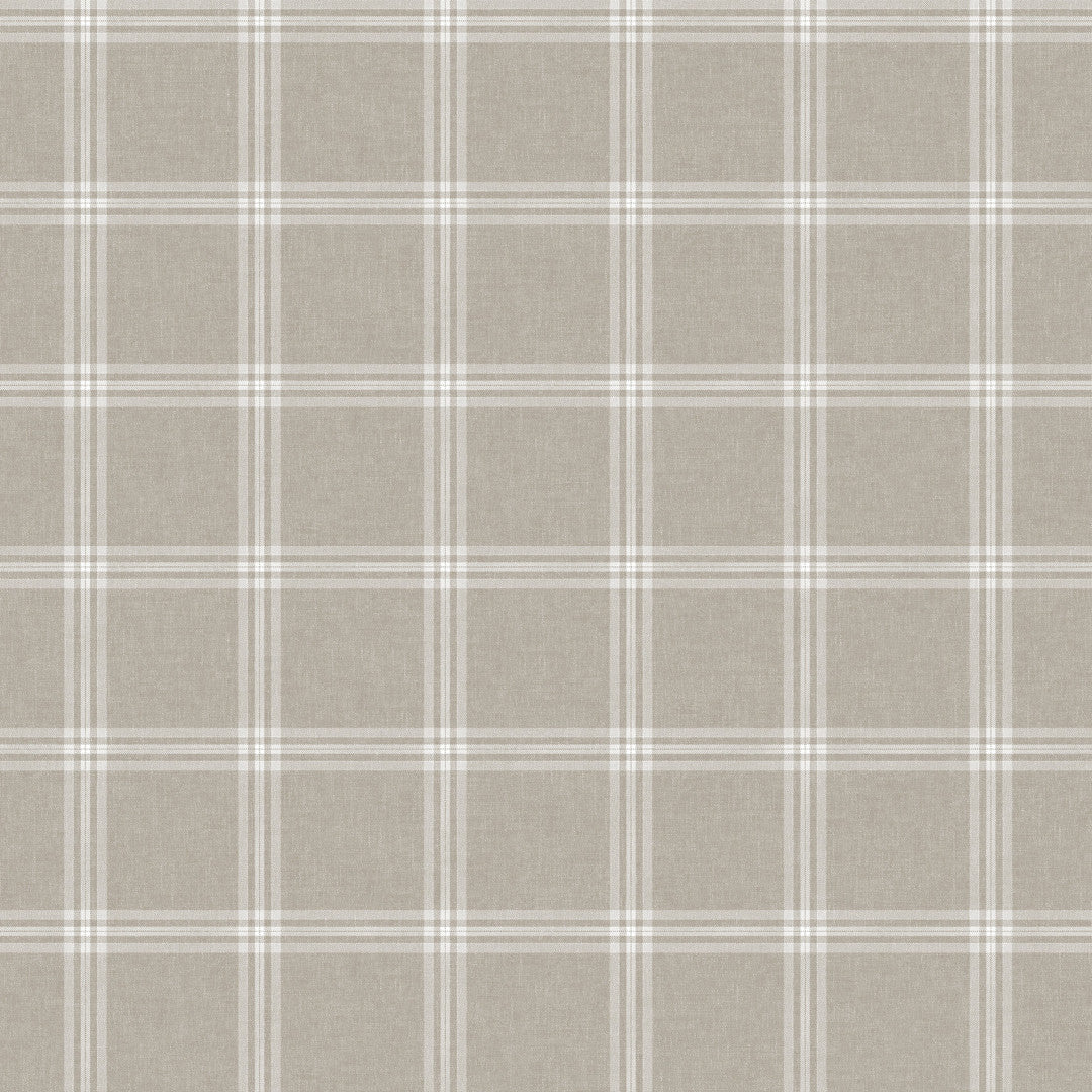 Fade Taupe - Vaxduk med rutor i fin linne-look närbild