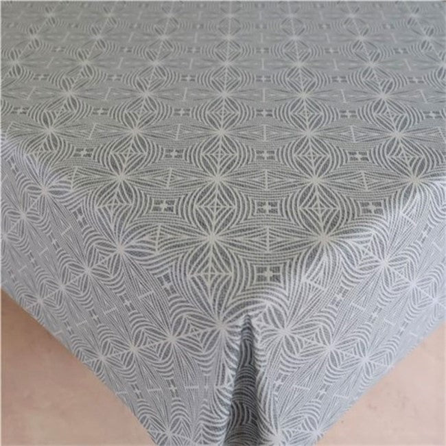 Fandango Grå - Textilvaxduk med grafiskt mönster, 140 cm