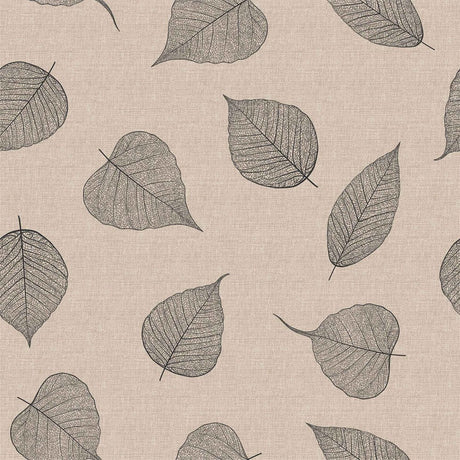 Textillia Feuillys Linen - Vaxduk i linnelok med torkade svarat blad