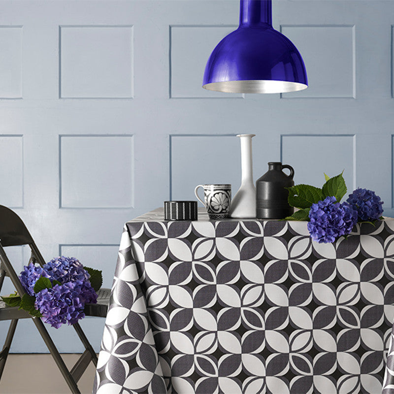 Fyrklöver grå, vaxduk med grafiskt mönste, 140