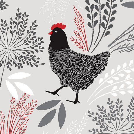 Fjäderfä Flora – Vaxduk med tuppar och höns