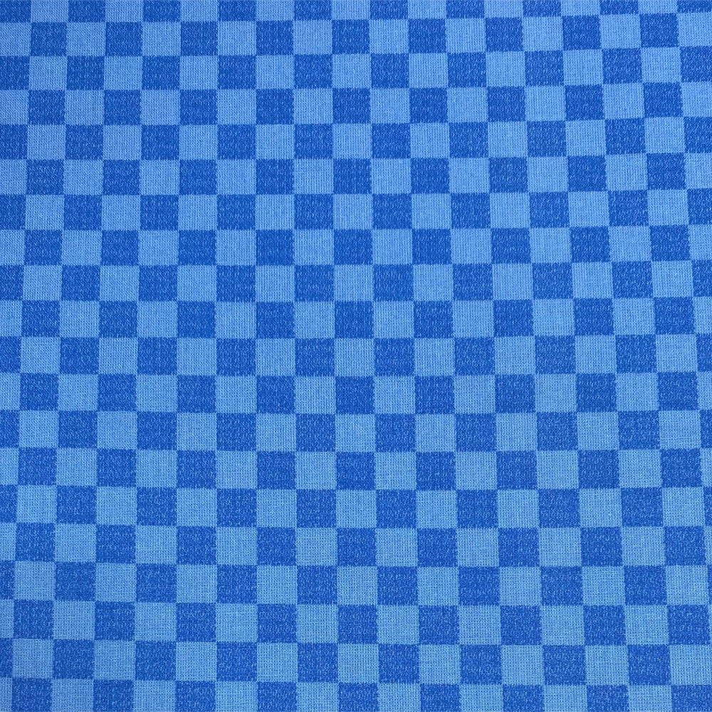 Flair Karo Blue - Rutig textilvaxduk i blå