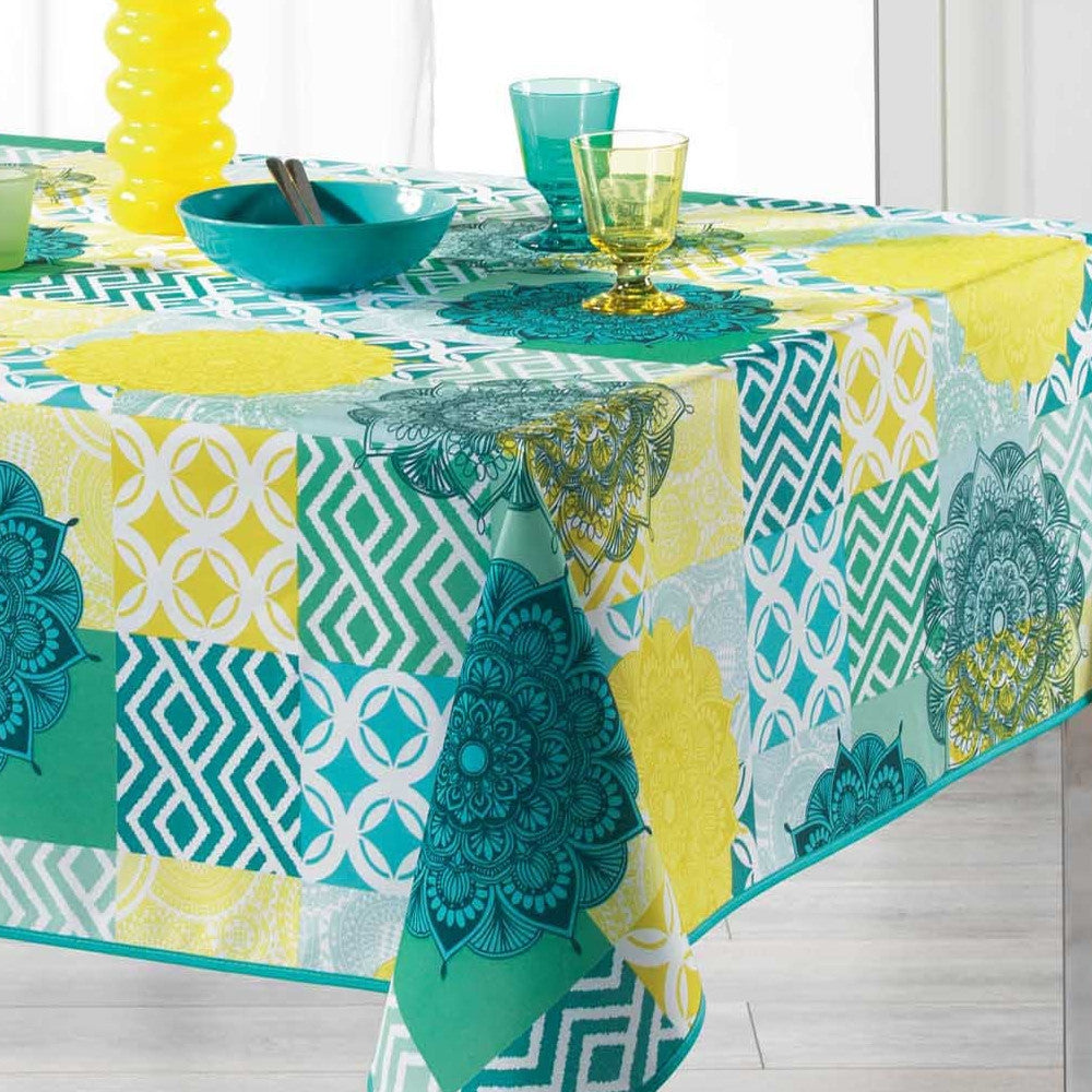 Flamenco Blue, duk med fläckskydd - 150 x 240 cm